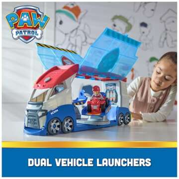 Paw Patrol, Transforming PAW Patroller with Vehicle Launchers, Lights & Sounds, Ryder Action Figure ...