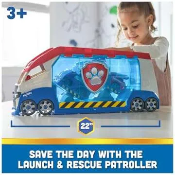 Paw Patrol, Transforming PAW Patroller with Vehicle Launchers, Lights & Sounds, Ryder Action Figure & ATV Toy Car, Kids Toys for Boys & Girls Ages 3+