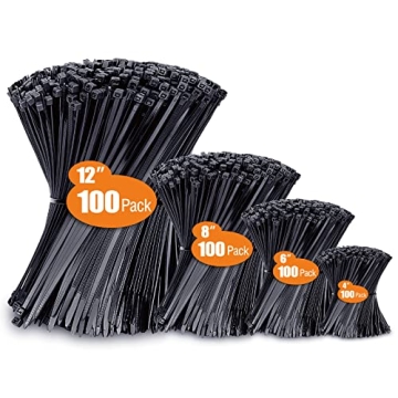 Assorted UV Resistant Zip Ties - 400 Pack by ANOSON