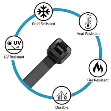 Assorted UV Resistant Zip Ties - 400 Pack by ANOSON