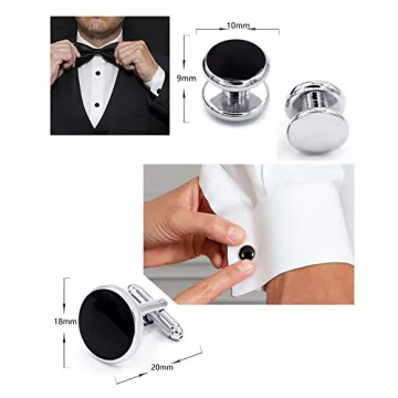 Zealmer Men’s Tuxedo Shirt Studs & Cufflinks Set
