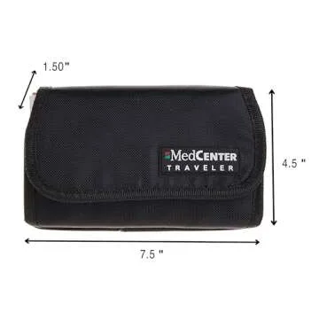 MEDCENTER Traveler 7 Day Pill Organizer, Portable Travel Pill Case, Medication Organizer & Nylon Pil...