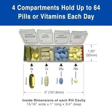 MedCenter 7 Day Travel Pill Organizer - Durable & Portable