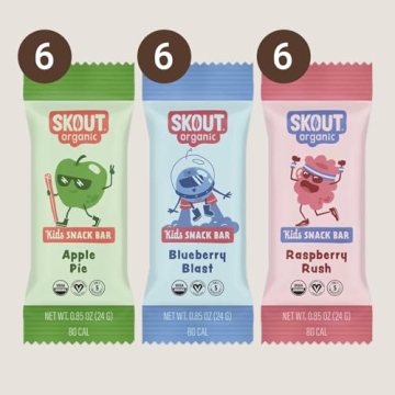Skout Organic Real Food Bars for Kids Variety Pack 18 Pack