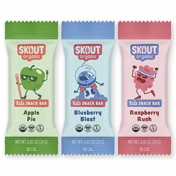 Skout Organic Real Food Bars for Kids Variety Pack 18 Pack
