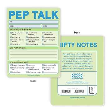 Knock Knock 1-Count Pep Talk Nifty Note Pad, Funny Notepads for Coworkers, Friends, Parent Pep Talks...