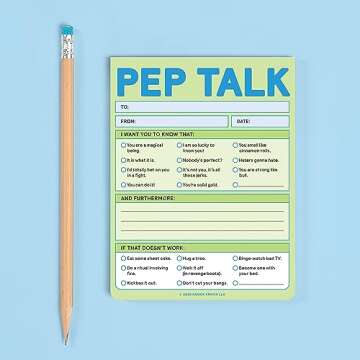 Knock Knock 1-Count Pep Talk Nifty Note Pad, Funny Notepads for Coworkers, Friends, Parent Pep Talks Message Pads, 4 x 5.25-inches