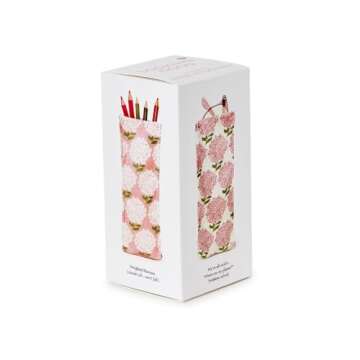 Two's Company Pink Hydrangea Print Triangular Weighted Eyeglass Holder - Floral Glasses Case, Soft Pouch for Women, Decorative Eyeglass Organizer in Assorted Colors