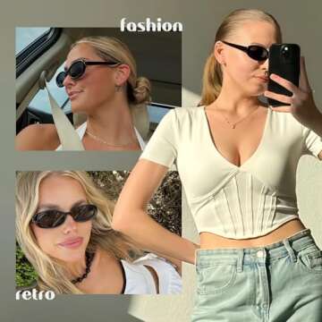 VIA LEECA Trendy Retro Oval Sunglasses for fashionable sun protection