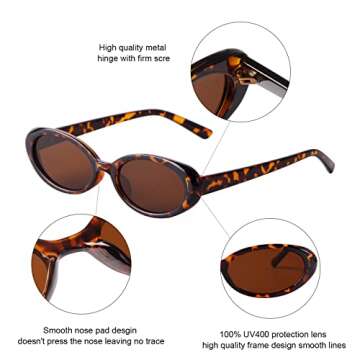 VIA LEECA Retro Oval Sunglasses for Trendy Protection