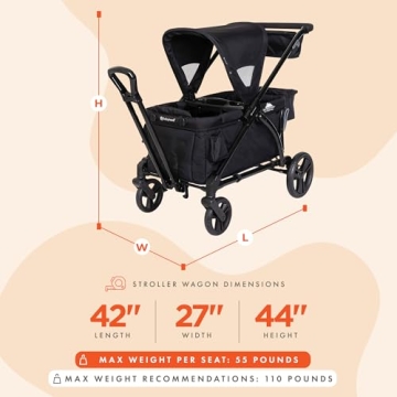 Baby Trend Expedition 2-in-1 Wagon for Kids - Ultra Black