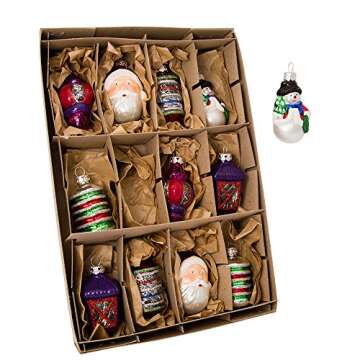 Kurt Adler Early Years Glass Ornament, 2.5-Inch, Set of 12, Christmas