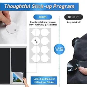 Auyeetek 100% Blackout Shades for Windows Cover118”*59”Travel Portable Temporary Blackout Curtains for Bedroom Skylight Sun Blocking Shades Baby Nursery No Light Stick-on Window Coverings DIY Privacy