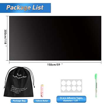 Auyeetek 100% Blackout Shades for Windows Cover118”*59”Travel Portable Temporary Blackout Curtains for Bedroom Skylight Sun Blocking Shades Baby Nursery No Light Stick-on Window Coverings DIY Privacy