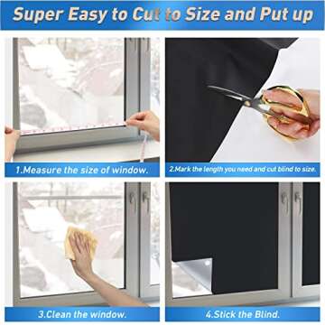 Auyeetek 100% Blackout Shades for Windows Cover118”*59”Travel Portable Temporary Blackout Curtains for Bedroom Skylight Sun Blocking Shades Baby Nursery No Light Stick-on Window Coverings DIY Privacy