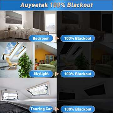 Auyeetek 100% Blackout Shades for Windows Cover118”*59”Travel Portable Temporary Blackout Curtains for Bedroom Skylight Sun Blocking Shades Baby Nursery No Light Stick-on Window Coverings DIY Privacy