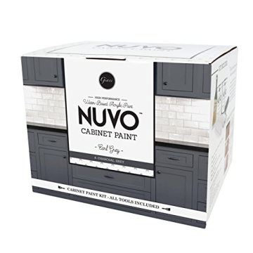 Nuvo Earl Grey Cabinet Makeover Kit - Easy DIY 7-Piece Set, Classic Charcoal, Long-Lasting Finish
