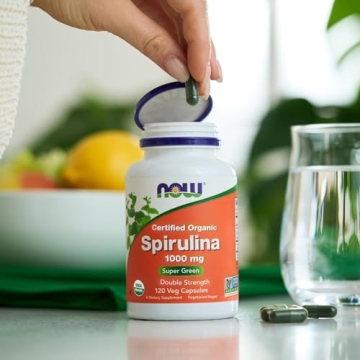NOW Organic Spirulina Tablets 1000 mg for Energy and Health