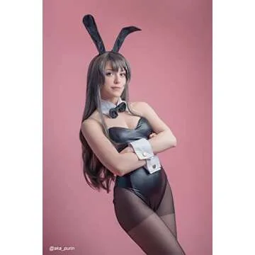 CR ROLECOS Bunny Costume Women Bunny Girl Senpai Cosplay One Piece Bodysuit Suit Sakurajima Mai Outfit Halloween S