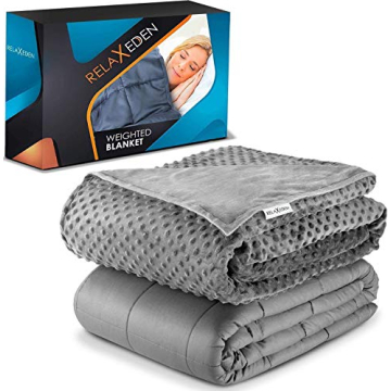 RelaxEden® Adult Weighted Blanket W/Removable, Washable Duvet Cover| 15 lbs, 60”x 80” Size| Hea...