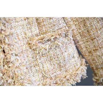 Stylish Women's Tweed Sequin Plaid Blazer in Pink - Perfect Fit