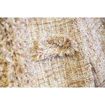 Stylish Women's Tweed Sequin Plaid Blazer in Pink - Perfect Fit