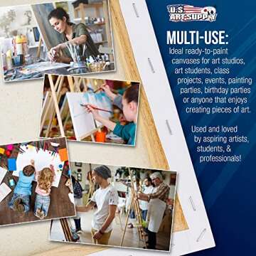 U.S. Art Supply 16 x 20 Canvas Super Value 5-Pack - Great for All Media