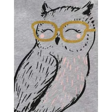 Simple Joys by Carter's Girls' 3-Pack Graphic Long-Sleeve Tees, Genius/Horses/Owl Print, 4T