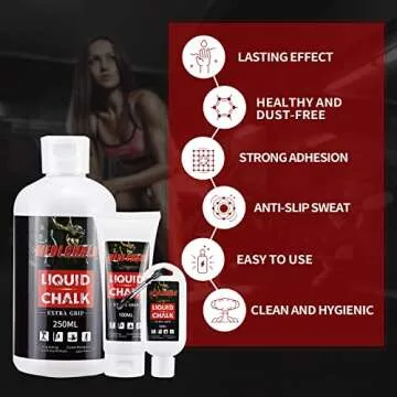 Liquid Chalk, Sports Chalk, Hand Grip Chalk,Weightlifting Chalk,Gym Chalk,Work Out Chalk for Cross Training, Powerlifting,Pole Dance(50ML)