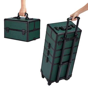Yaheetech 4 in 1 Aluminum Rolling Makeup Case Trolley