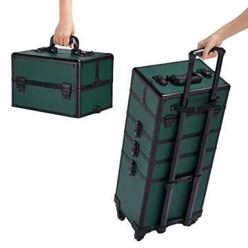 Yaheetech 4 in 1 Aluminum Rolling Makeup Case Trolley