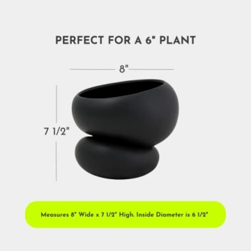 Fondra Self-Watering Planter for 6" Plants - Modern Ceramic Pot