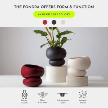 Fondra Self-Watering Planter for 6" Plants - Modern Ceramic Pot