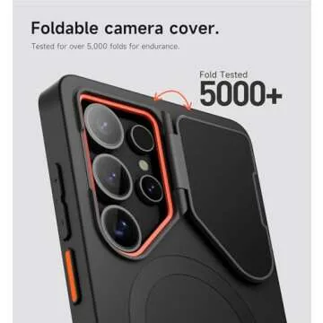 SURITCH for Samsung Galaxy S25 Ultra Phone Case, Magnetic Protective Cover with Camera Cover & Adjustable Metal Kickstand for Galaxy S25 Ultra (2025)-Black