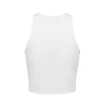 OThread & Co. Women's Stretchy Casual Crop Tops - White