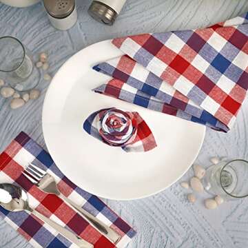 Fingercraft Buffalo Plaid Dinner Napkins - Washable & Reusable