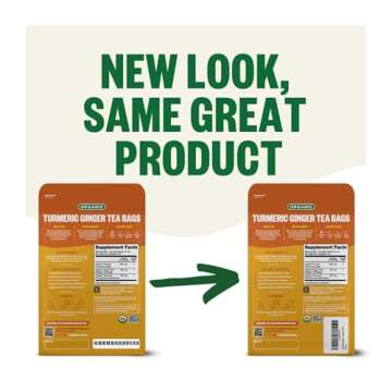 FGO Organic Turmeric Ginger Tea, Eco-Conscious Tea Bags, 100 Count, Packaging May Vary (Pack of 1)