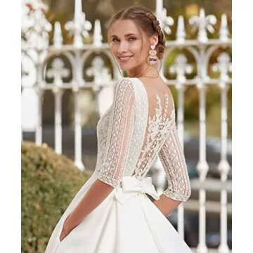 2 Pairs Bride Earrings Beaded Wedding Bridal Drop Dangle Earrings for Women Elegant Mrs Alloy Earrings Bridal Shower Bachelorette Party Jewelry Gift (2PCS Beaded)