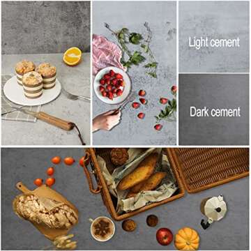 iProtech 5PCS 10Patterns Double Sided Photography Background Boards with 4 brakets, Waterproof Reusa...