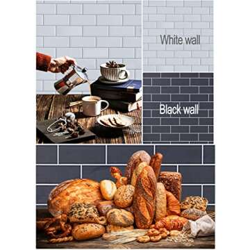 iProtech 5PCS 10Patterns Double Sided Photography Background Boards with 4 brakets, Waterproof Reusable 16x16in Cement/Marble/Wood/Brick Texture Photo Backdrop Props for Food Jewelry Cosmetics