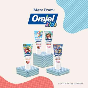 Orajel Kids Paw Patrol Anti-Cavity Fluoride Toothpaste, Natural Fruity Bubble Flavor, 4.2oz Tube
