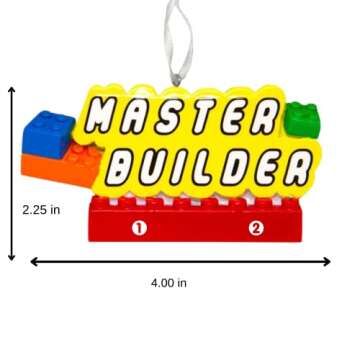 2024 Kids Personalized Christmas Tree Ornament – Master Builder Ornament Customized Child Merry Christmas Ornament for Boys & Girls - Custom Laser Engrave Decoration with Free Personalization