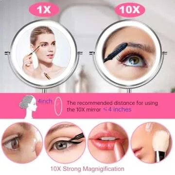 LOVESPEJO 8" Rechargeable Magnifying Makeup Mirror