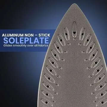 Utopia Home Steam Iron for Clothes - Non-Stick Soleplate - 1200W Clothes Iron - Textile Iron 2.3 meter Long Cord Adjustable Thermostat Control, Overheat Safety Protection & Variable Steam Control Blue