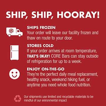 CORE Organic Refrigerated Plant-Based Protein Bars – Low Sugar, High Fiber Bars with Probiotics – Pack of 16, Dark Chocolate Cherry + Coconut Chocolate Chip