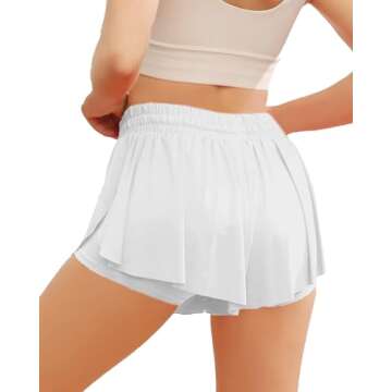 Wsirmet Flowy 2-in-1 Butterfly Shorts for Women