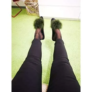 FAYUEKEY Fuzzy Slippers for Women Fluffy Furry Soft House Shoes
