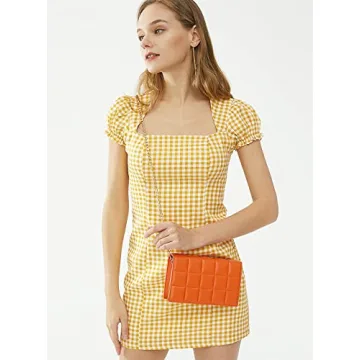 YIKOEE Quilted Chain Mini Shoulder Purse for Women