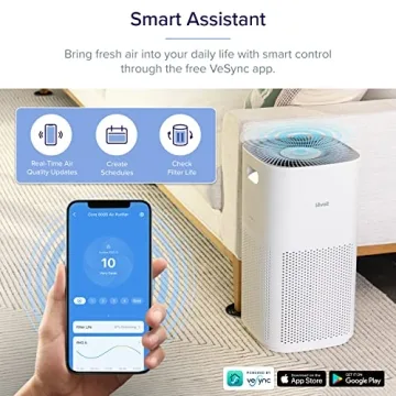 LEVOIT Core 600S-P Air Purifier with Smart Control for Large Rooms