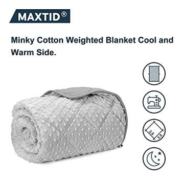 MAXTID Weighted Blanket for Kids 3lb 36"x48" Cotton & Minky Premium Kids Heavy Blanket Comfort Sensory Blankets